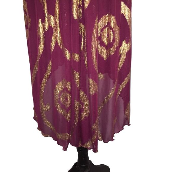 BCX Strapless High Low Wine Gold Dress Size 11 Beaded Waist Semi Formal - Picture 8 of 12